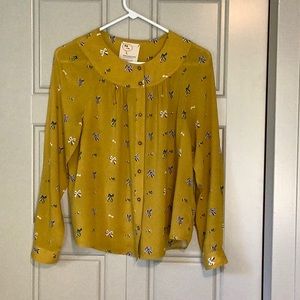 Anthropologie Holiday Bow Blouse